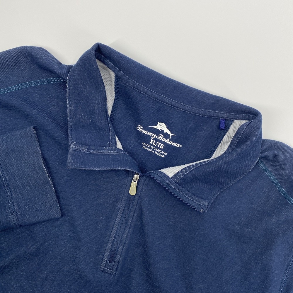 Tommy Bahama Pullover Mens Extra Large Blue 1/4‎ Zip Lightweight Coastal Golf XL